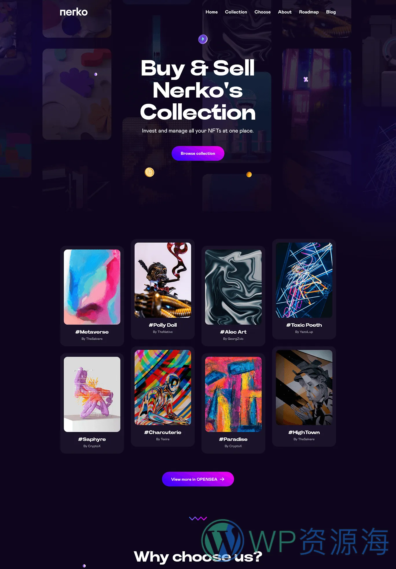 Nerko v1.2 数字藏品NFT作品WordPress网站模板插图3-WordPress资源海