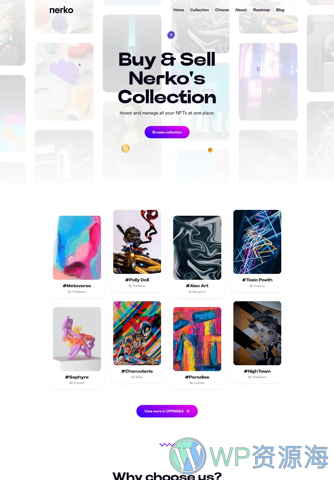 Nerko v1.2 数字藏品NFT作品WordPress网站模板插图4-WP资源海