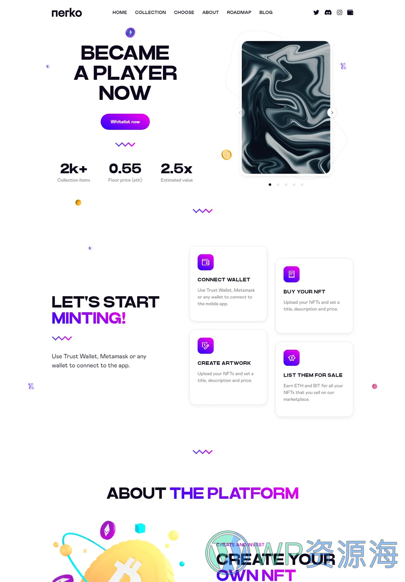 Nerko v1.2 数字藏品NFT作品WordPress网站模板插图6-WP资源海