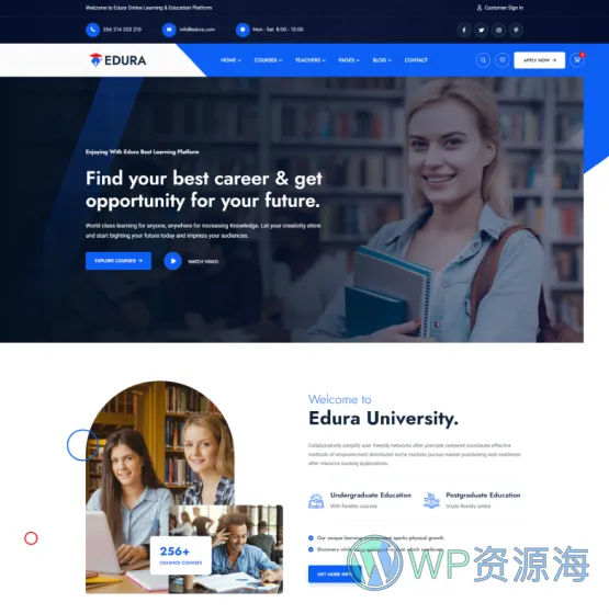 Edura v2.0.0 在线教育培训网络课程WordPress主题插图1-WP资源海
