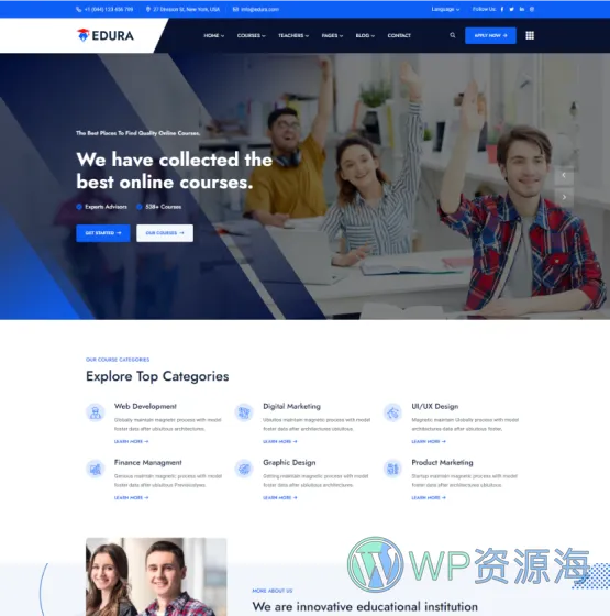 Edura v2.0.0 在线教育培训网络课程WordPress主题插图8-WP资源海