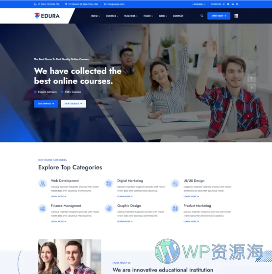 Edura v2.0.0 在线教育培训网络课程WordPress主题插图8-WordPress资源海