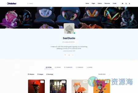 Xhibiter v1.8.0 – 数字藏品NFT交易市场 React NextJS 模板插图33-WP资源海