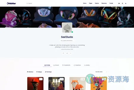 Xhibiter v1.8.0 – 数字藏品NFT交易市场 React NextJS 模板插图33-WordPress资源海