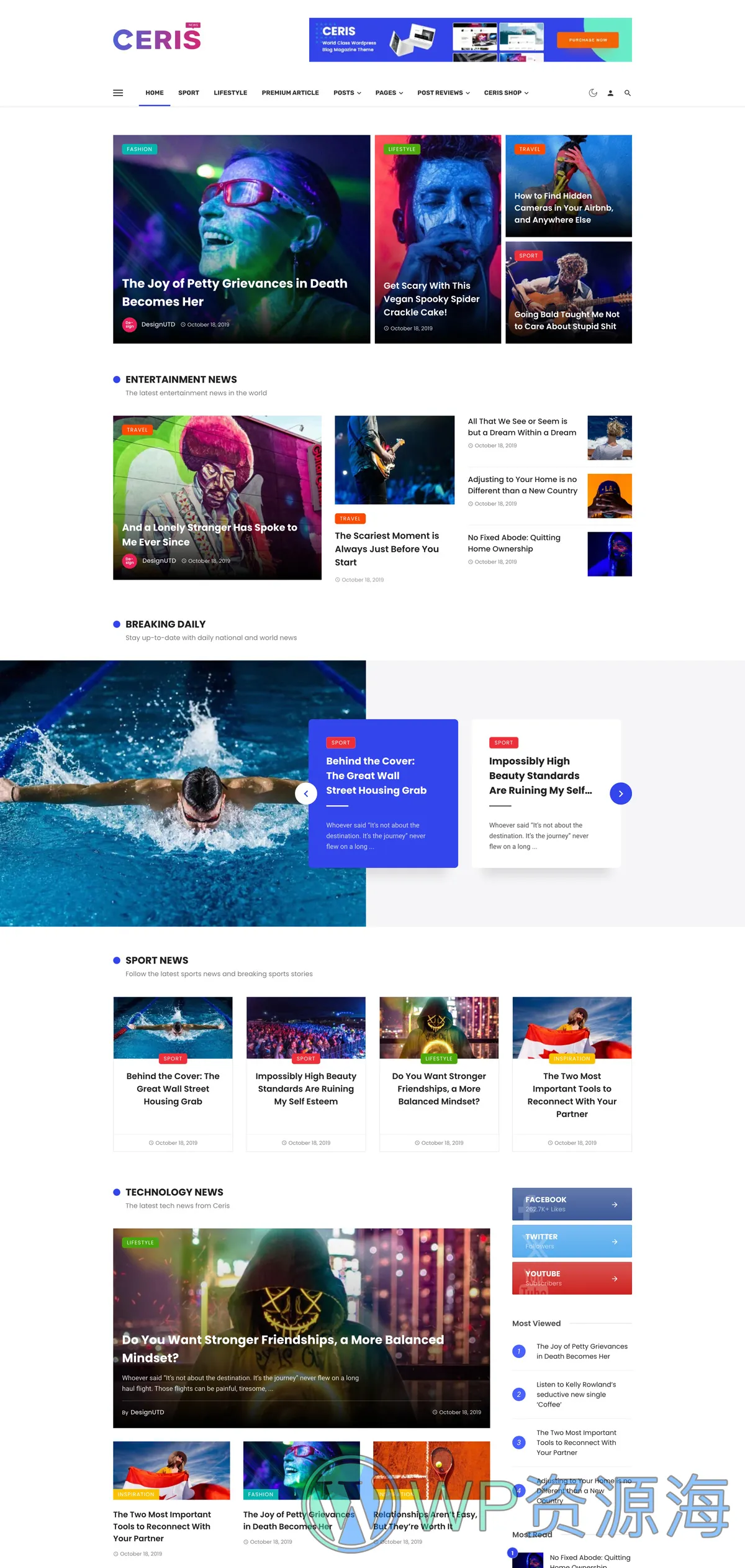 Ceris v4.6.2 博客杂志新闻资讯WordPress主题插图1-WP资源海