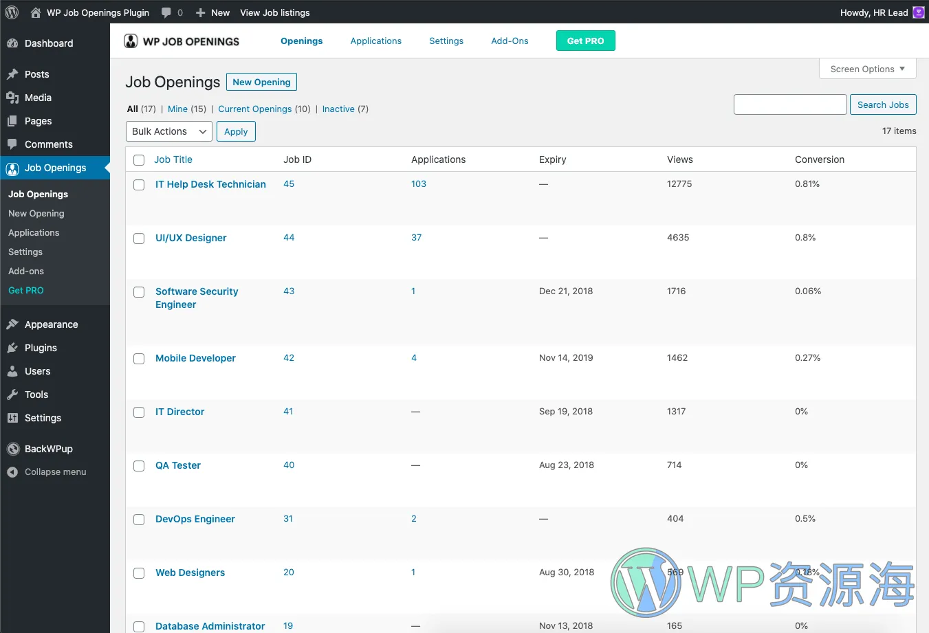 WP Job Openings Pro v3.2.2 工作面板/招聘求职网站WordPress插件插图12-WP资源海