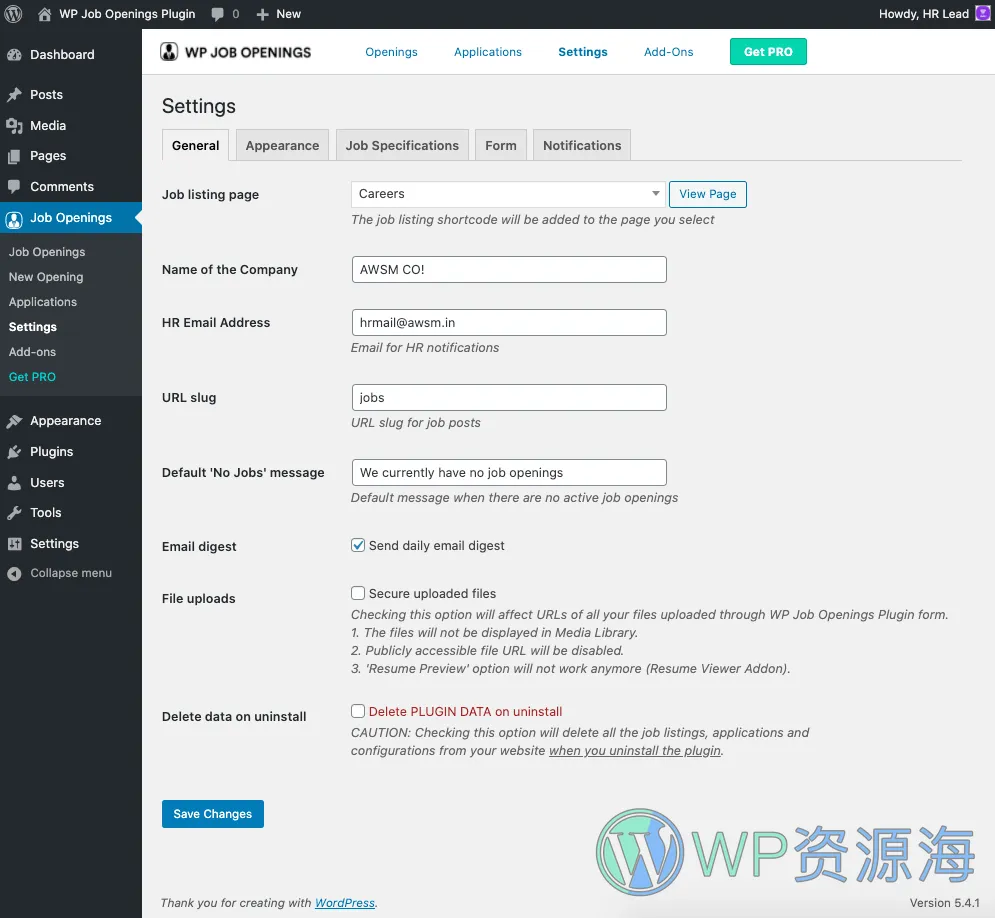 WP Job Openings Pro v3.2.2 工作面板/招聘求职网站WordPress插件插图13-WP资源海