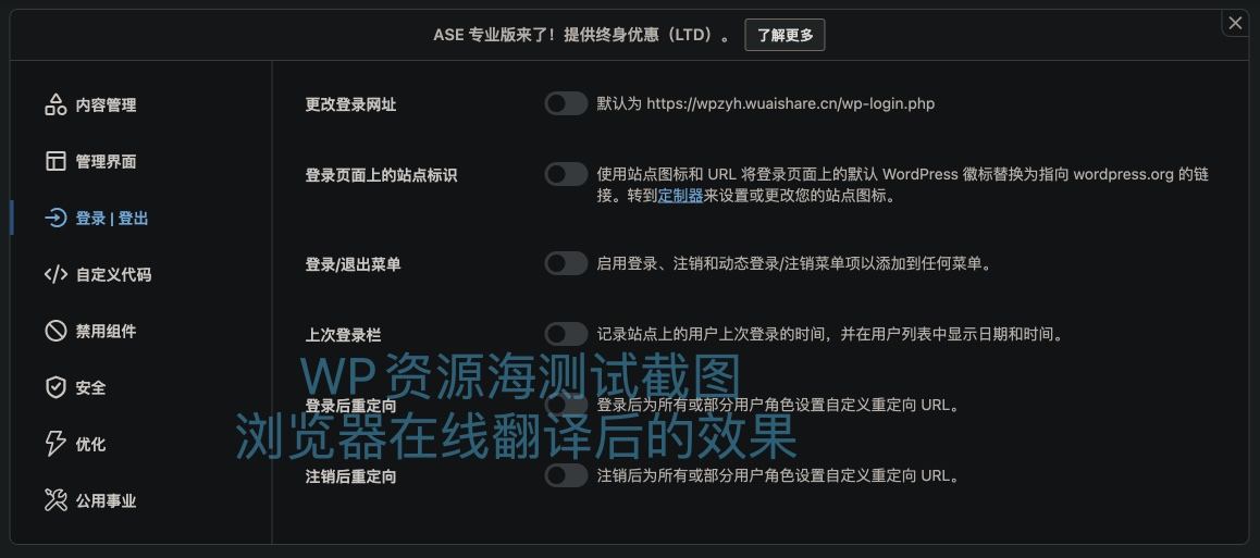 ASE Pro-网站优化小工具与常用功能聚合WordPress插件图片3