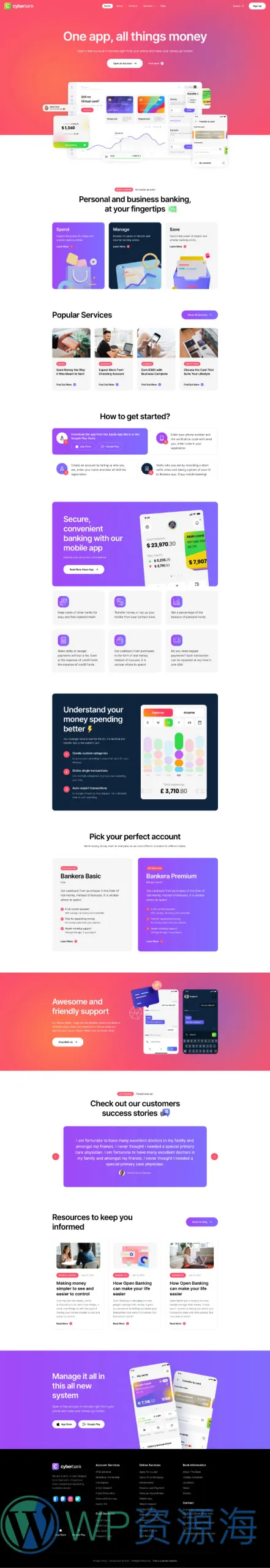 Cyberbank-金融理财投资支付网站模板WordPress主题插图3-WP资源海