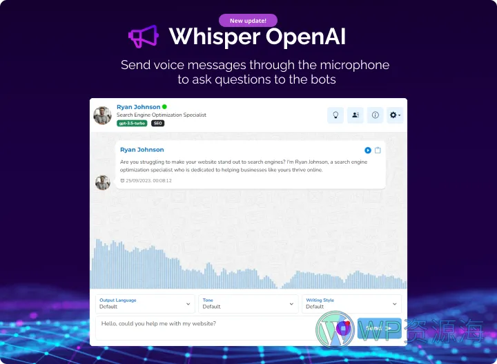 AIgency OpenAI Chat GPT 人工智能聊天平台PHP源码插图1-WP资源海