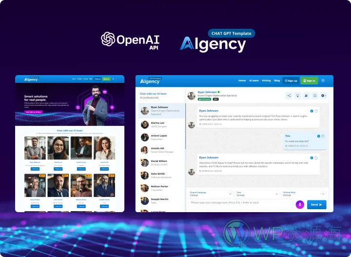 AIgency OpenAI Chat GPT 人工智能聊天平台PHP源码插图3-WP资源海