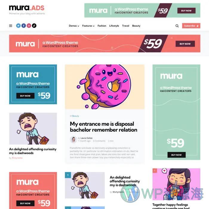 Mura-自媒体/内容创作网站模板WordPress主题插图1-WP资源海