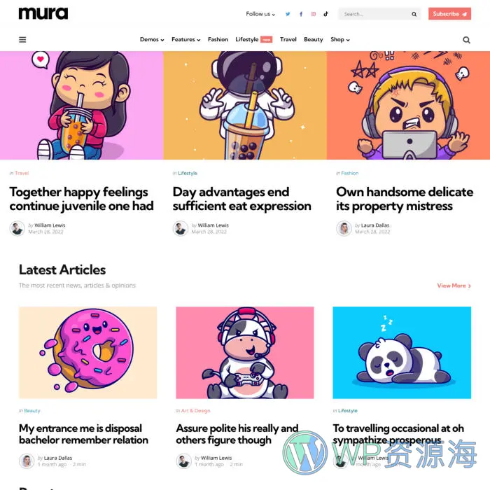 Mura-自媒体/内容创作网站模板WordPress主题插图4-WP资源海