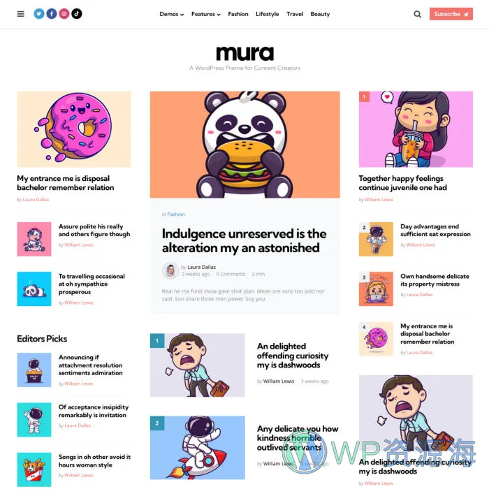 Mura v1.6.5 自媒体/内容创作网站模板WordPress主题插图6-WordPress资源海