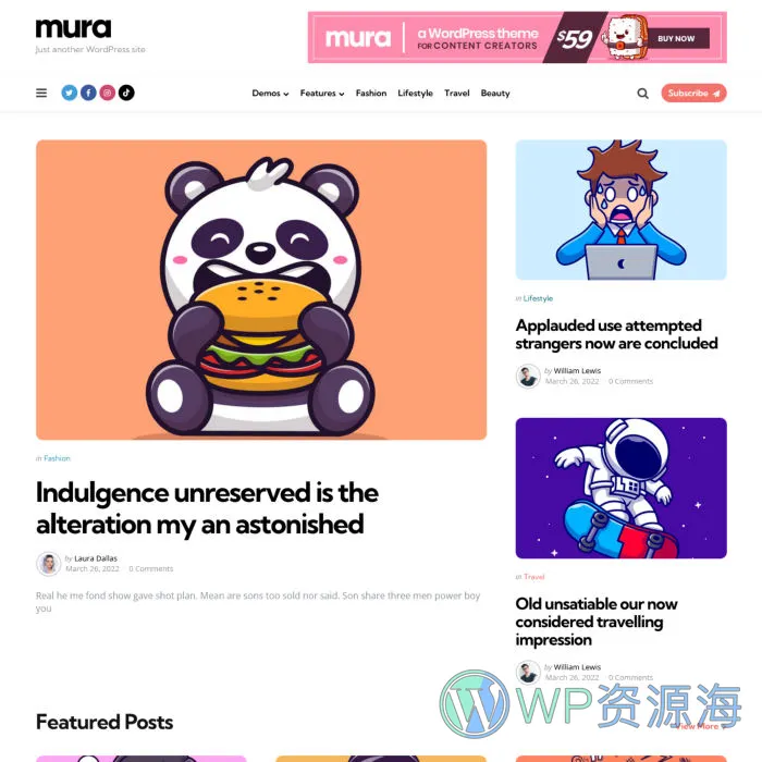 Mura-自媒体/内容创作网站模板WordPress主题插图7-WP资源海