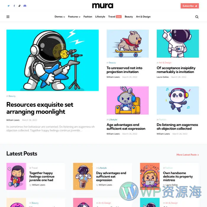 Mura-自媒体/内容创作网站模板WordPress主题插图8-WP资源海