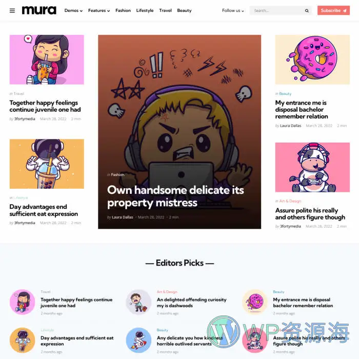 Mura-自媒体/内容创作网站模板WordPress主题插图9-WP资源海