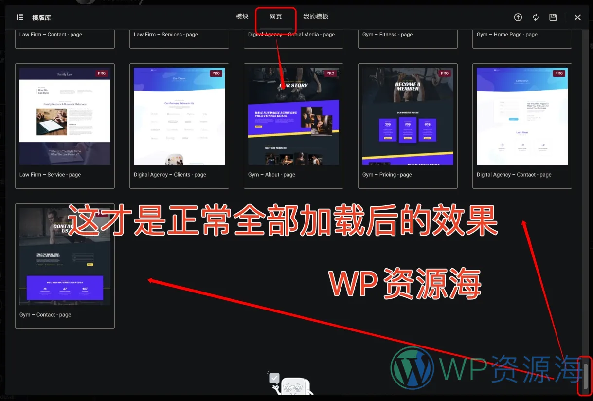 Elementor Pro 套件库与模版显示不完全解决办法插图3-WP资源海