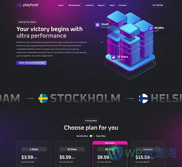 Playhost v1.0.8 游戏服务器主机托管网站模板插图4-WordPress资源海