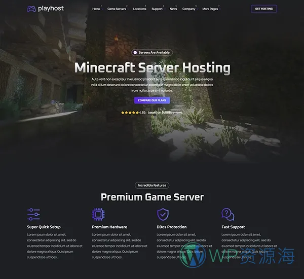 Playhost v1.0.8 游戏服务器主机托管网站模板插图6-WordPress资源海