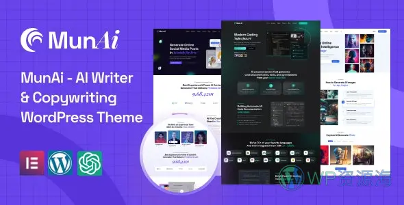 MunAi v1.0.1 内容创作AI写作 WordPress 主题插图-WP资源海