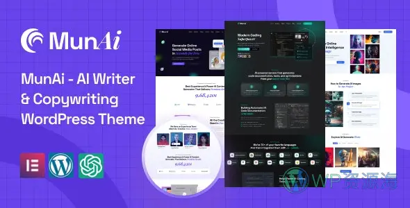 MunAi v1.0.1 内容创作AI写作 WordPress 主题插图-WordPress资源海