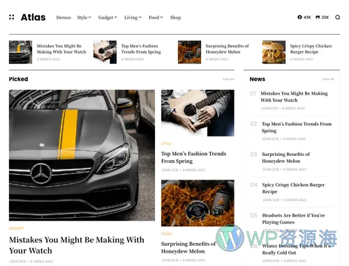 Atlas-简约漂亮WordPress新闻博客自媒体主题插图4-WP资源海
