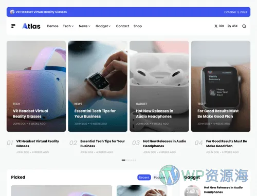 Atlas-简约漂亮WordPress新闻博客自媒体主题[更至v2.0.9]插图8-WordPress资源海