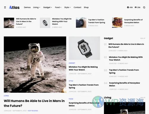 Atlas-简约漂亮WordPress新闻博客自媒体主题插图9-WP资源海