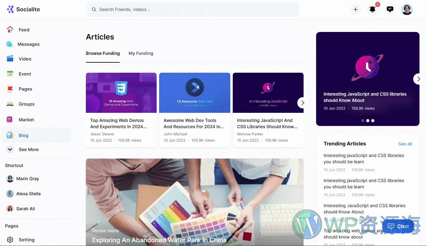 Socialite 3.0 组件齐全漂亮的社区论坛HTML模板插图3-WP资源海