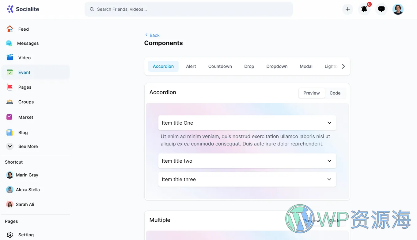 Socialite 3.0 组件齐全漂亮的社区论坛HTML模板插图4-WP资源海
