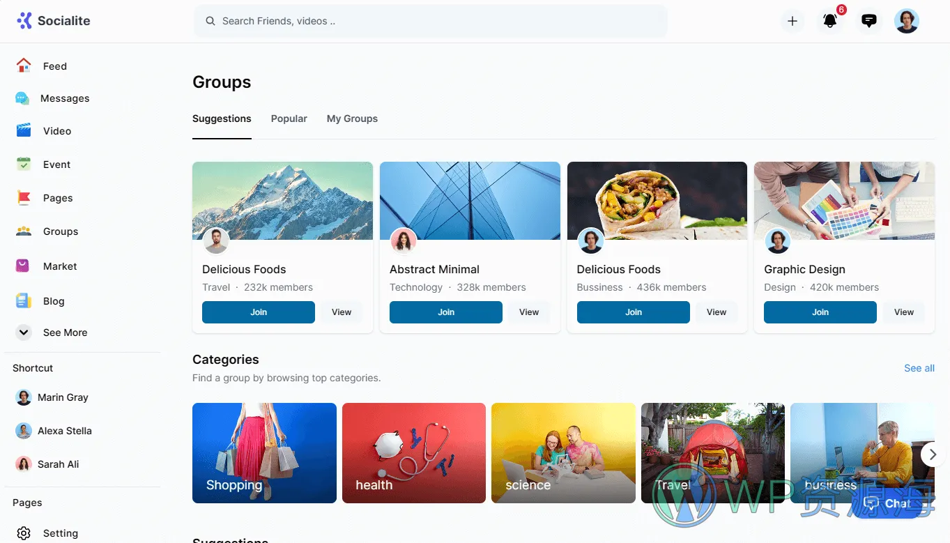Socialite 3.0 组件齐全漂亮的社区论坛HTML模板插图10-WP资源海