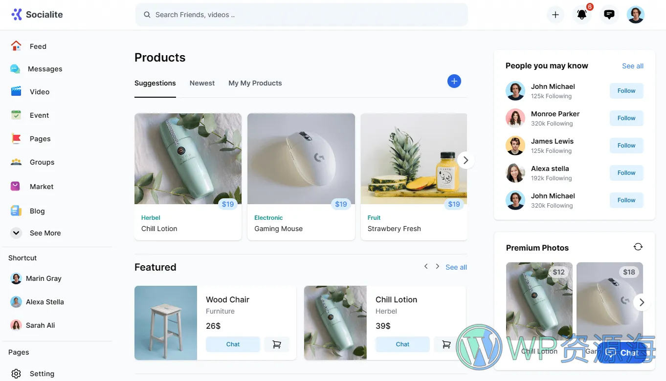 Socialite 3.0 组件齐全漂亮的社区论坛HTML模板插图15-WP资源海