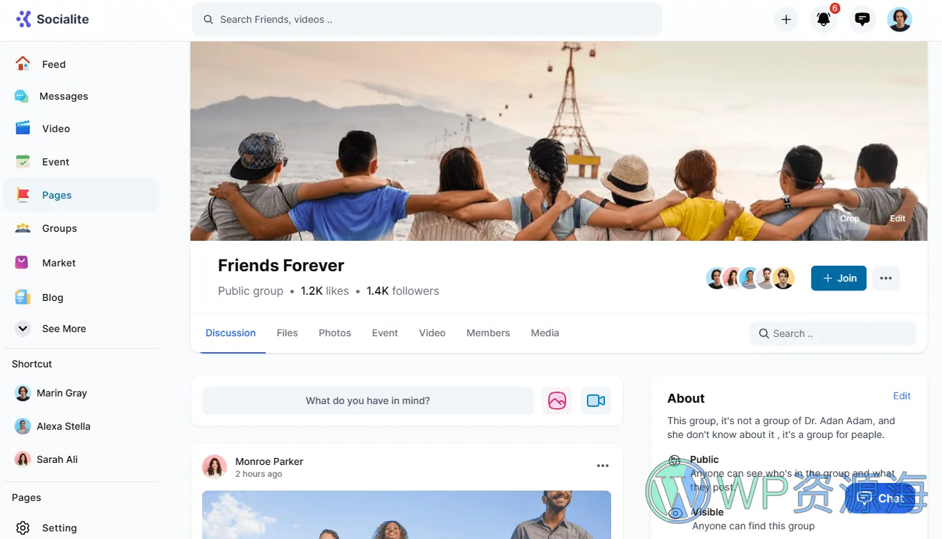 Socialite 3.0 组件齐全漂亮的社区论坛HTML模板插图19-WP资源海