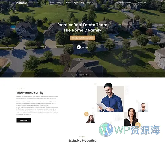 HomeID-房地产房屋中介租赁WordPress主题插图2-WP资源海