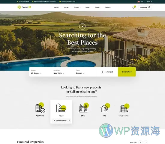 HomeID-房地产交易/房屋租赁WordPress主题[更至v1.7.8]插图4-WordPress资源海