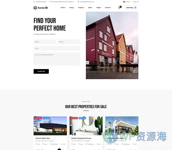 HomeID-房地产房屋中介租赁WordPress主题插图5-WP资源海