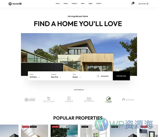 HomeID-房地产交易/房屋租赁WordPress主题[更至v1.7.8]插图8-WordPress资源海