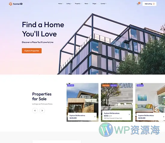 HomeID-房地产房屋中介租赁WordPress主题插图9-WP资源海