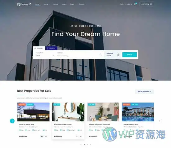 HomeID-房地产房屋中介租赁WordPress主题插图10-WP资源海