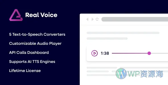 Real Voice v1.22 文本文字转语音WordPress插件插图-WP资源海