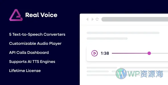 Real Voice v1.22 文本文字转语音WordPress插件插图-WordPress资源海