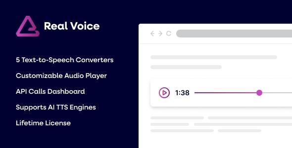 Real Voice v1.22 文本文字转语音WordPress插件