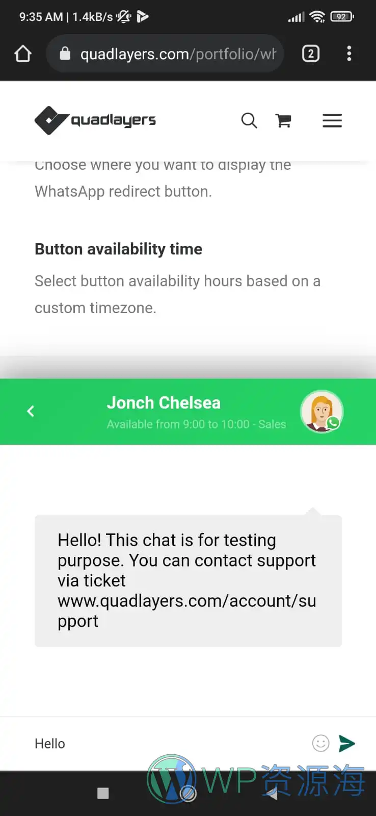 WhatsApp Chat PRO-快速联系与聊天按钮工具WordPress插件插图2-WP资源海