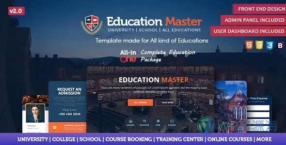 Education Master Template 学院大学教育学校HTML模板插图-WordPress资源海