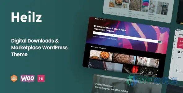 Heilz 图片素材音频视频下载WordPress精品主题插图-WordPress资源海