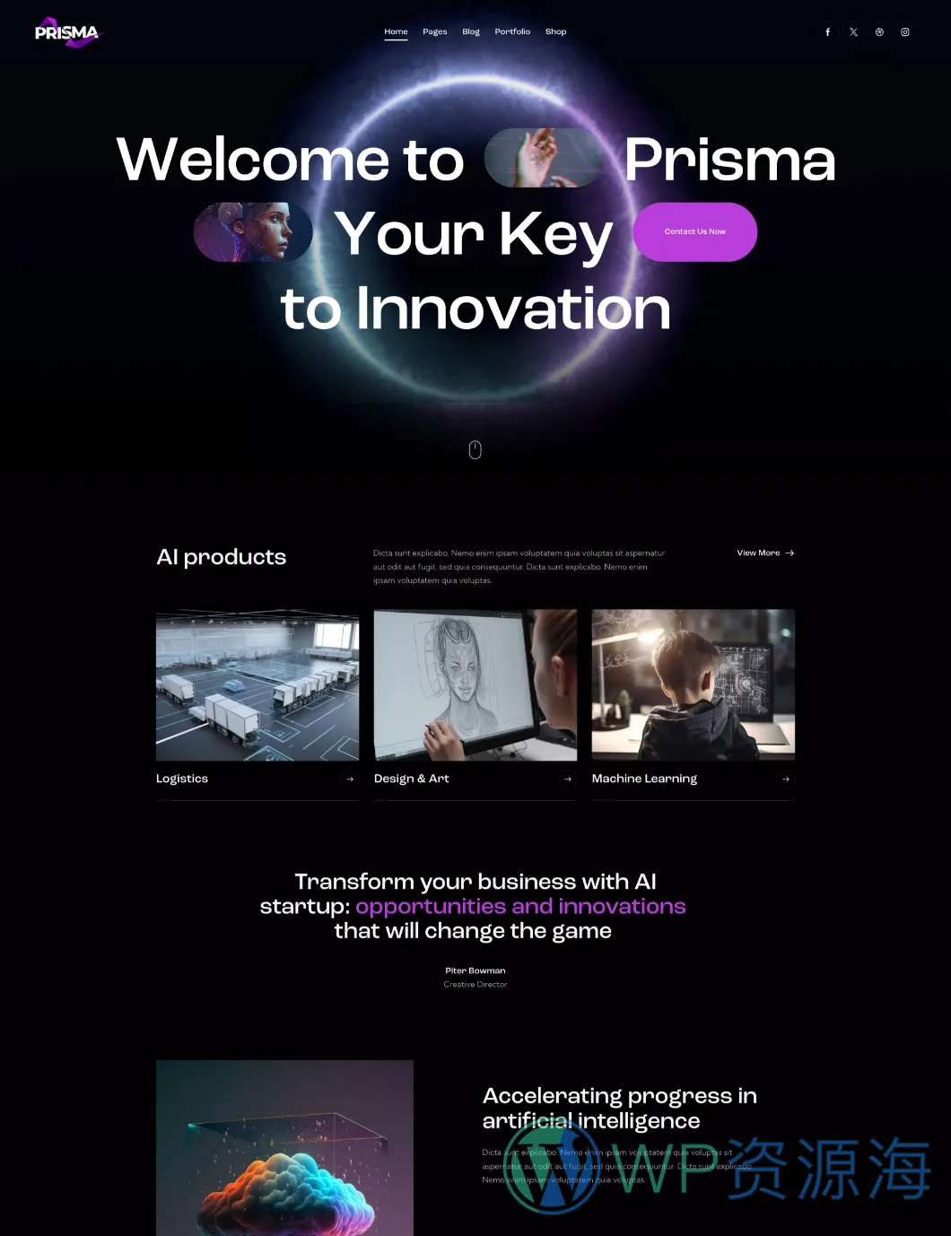 Prisma 人工智能AI数字软件WordPress主题插图1-WordPress资源海