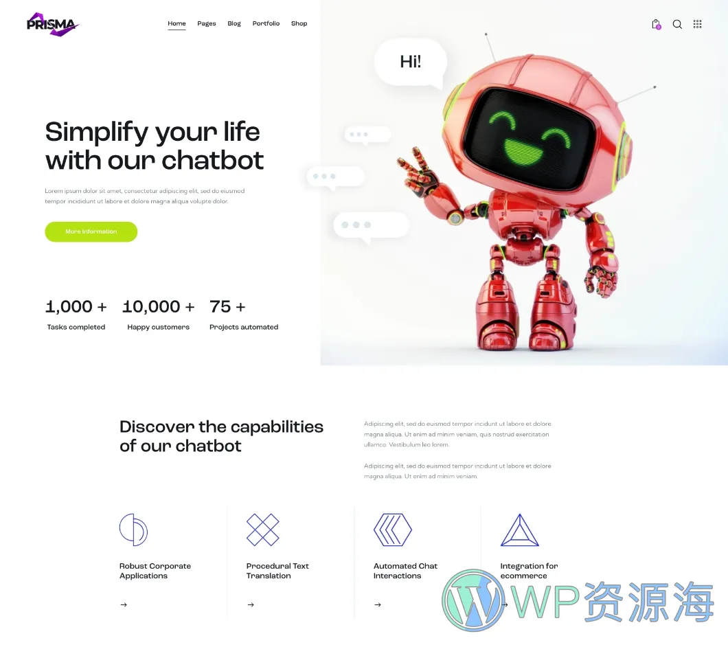Prisma-人工智能AI数字软件网站模板WordPress主题插图4-WP资源海 Prisma-人工智能AI数字软件网站模板WordPress主题插图4-WP资源海