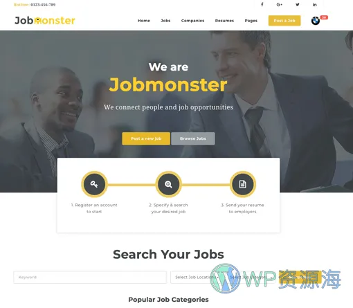 Jobmonster v4.7.1 招聘求职网站模板WordPress主题插图2-WordPress资源海