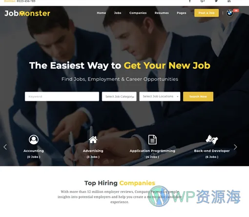 Jobmonster-招聘求职网站模板WordPress主题插图6-WP资源海